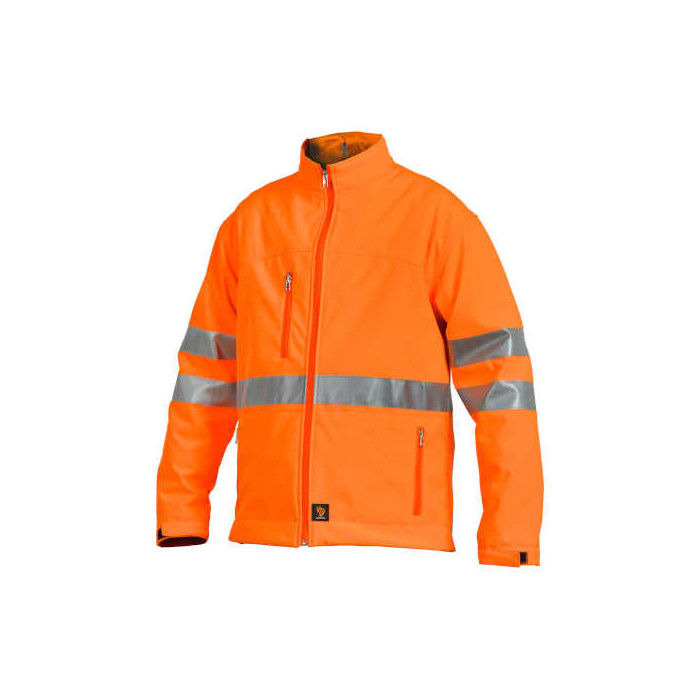 KURTKA ROBOCZA SOFTSHELL PROCERA ŻÓŁTA Z PASAMI ODBLASKOWYMI WODOODPORNA ODDYCHAJĄCA