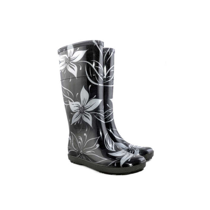 KALOSZE ROBOCZE DEMAR AVENEW HAWAI LADY EXCLUSIVE EC 0077, DAMSKIE, ZE WZOREM KWIATOWYM, CZARNE