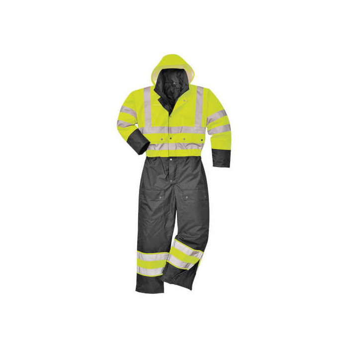 KOMBINEZON ROBOCZY PORTWEST PRW-S485 OSTRZEGAWCZY WODOODPORNY OCIEPLANY ŻÓŁTO-CZARNY