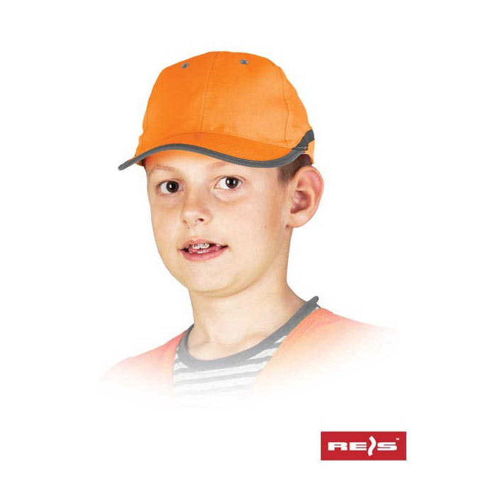 CZAPKA LETNIA REIS CZFLUO-KIDS Z DASZKIEM DZIECIĘCA OSTRZEGAWCZA POMARAŃCZOWA