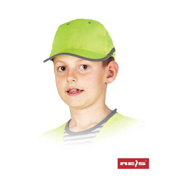 CZAPKA LETNIA REIS CZFLUO-KIDS Z DASZKIEM DZIECIĘCA OSTRZEGAWCZA SELEDYNOWY
