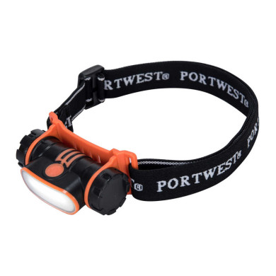 LATARKA CZOŁOWA PORTWEST PRW-PA70 LED USB CZARNO-POMARAŃCZOWA