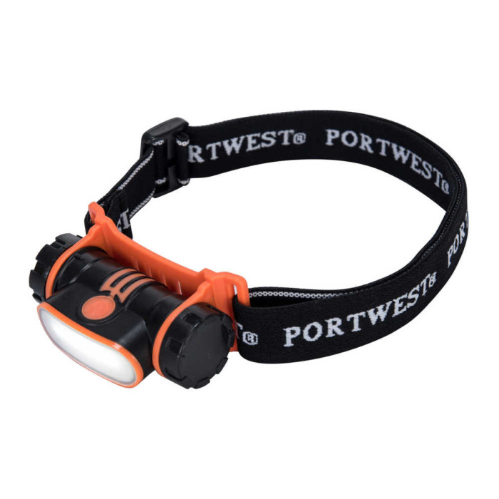 LATARKA CZOŁOWA PORTWEST PRW-PA70 LED USB CZARNO-POMARAŃCZOWA