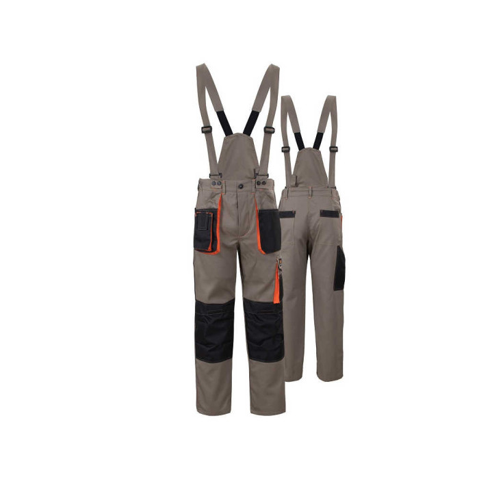 SPODNIE ROBOCZE PROCERA PROMAN DUAL COTTON DO PASA BAWEŁNA 100% SAFARI Z ODPINANYMI SZELKAMI