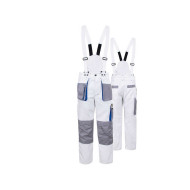 SPODNIE ROBOCZE PROCERA PROMAN DUAL COTTON DO PASA BAWEŁNA 100% BIAŁE Z ODPINANYMI SZELKAMI