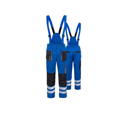 SPODNIE ROBOCZE PROCERA PROMAN DUAL COTTON DO PASA BAWEŁNA 100% NIEBIESKIE Z ODPINANYMI SZELKAMI