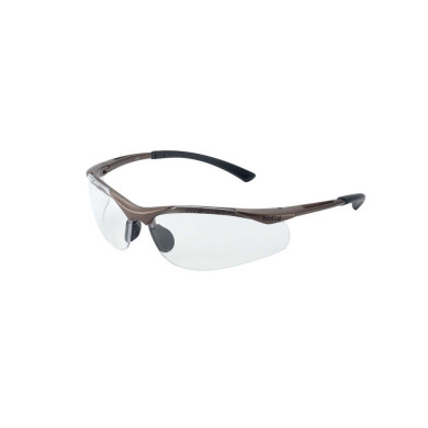 OKULARY OCHRONNE BOLLE SAFETY CONTOUR CLEAR PRZEZROCZYSTE BRĄZOWE LEKKIE KOMFORTOWE ANTYSTATYCZNE