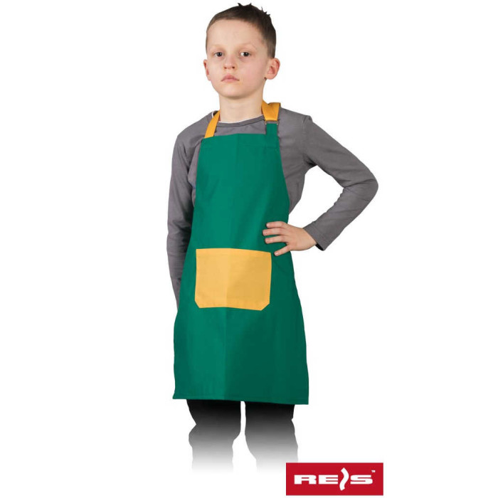 FARTUCH DLA DZIECI REIS FKINDER 45X55 DZIECIĘCY 180 g/m2 ZIELONO-ŻÓŁTY