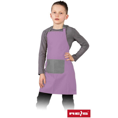 FARTUCH DLA DZIECI REIS FKINDER DZIECIĘCY 180 g/m2, DWA ROZMIARY, JASNOFIOLETOWO-SZARY